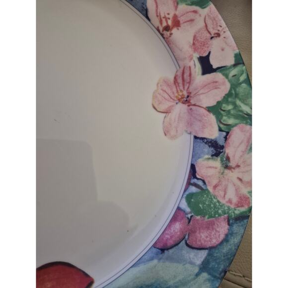 Vintage Mikasa Maxima Exotic Gardens Dinner Plates 10 1/2 Spring Picnic Set of 2 - Picture 3 of 9